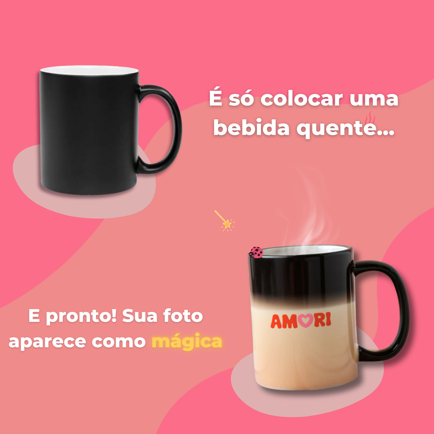 Caneca Mágica Personalizada (Com Sua Foto) - Amori.