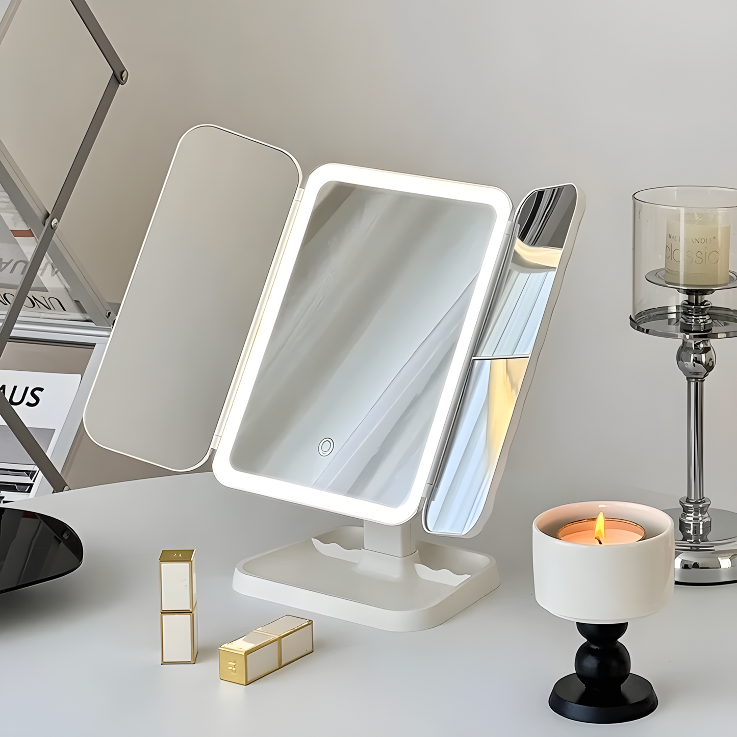 Espelho Portátil com Iluminação LED – Amori.