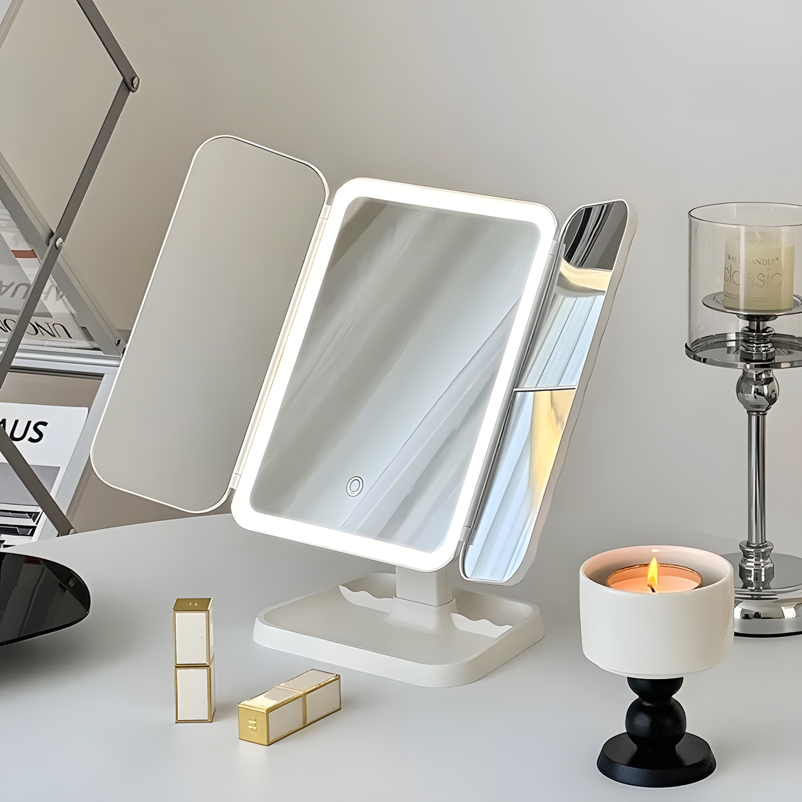 Espelho Portátil com Iluminação LED – Amori.